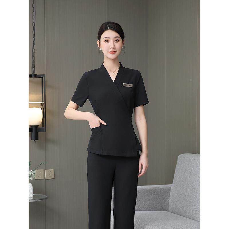 夏季新高级容工作服，美女性师健康足浴治疗按摩技俱乐部师KWU套