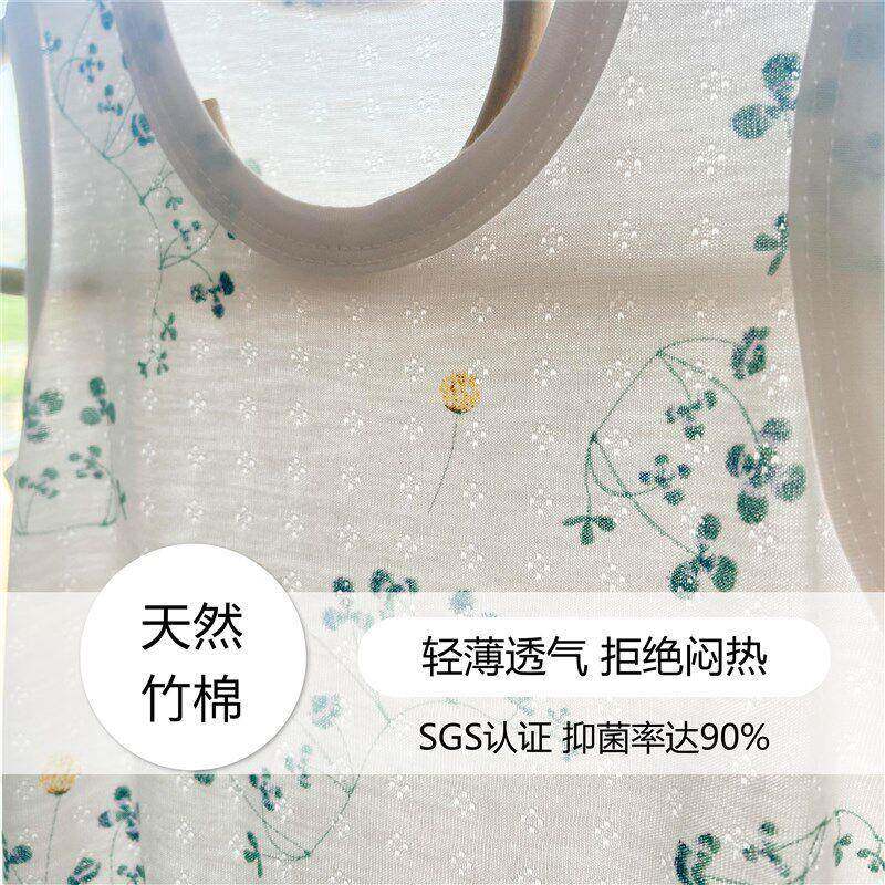夏季棉竹薄款连体衣宝宝无CZ4CcFs8袖裤防宽蚊松镂空爬长服婴儿无