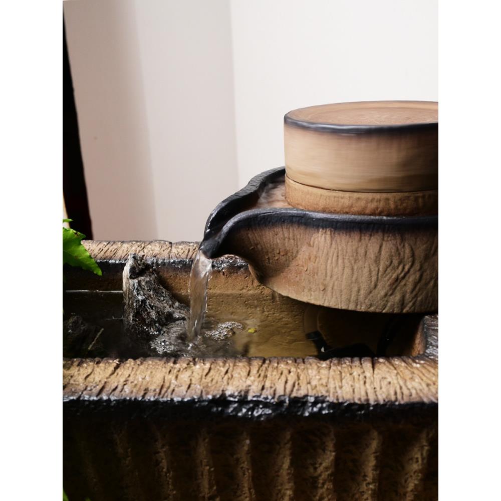 招财时IMW来运转件石流水摆陶瓷水磨鱼缸石槽搭磨盘庭院装配饰水
