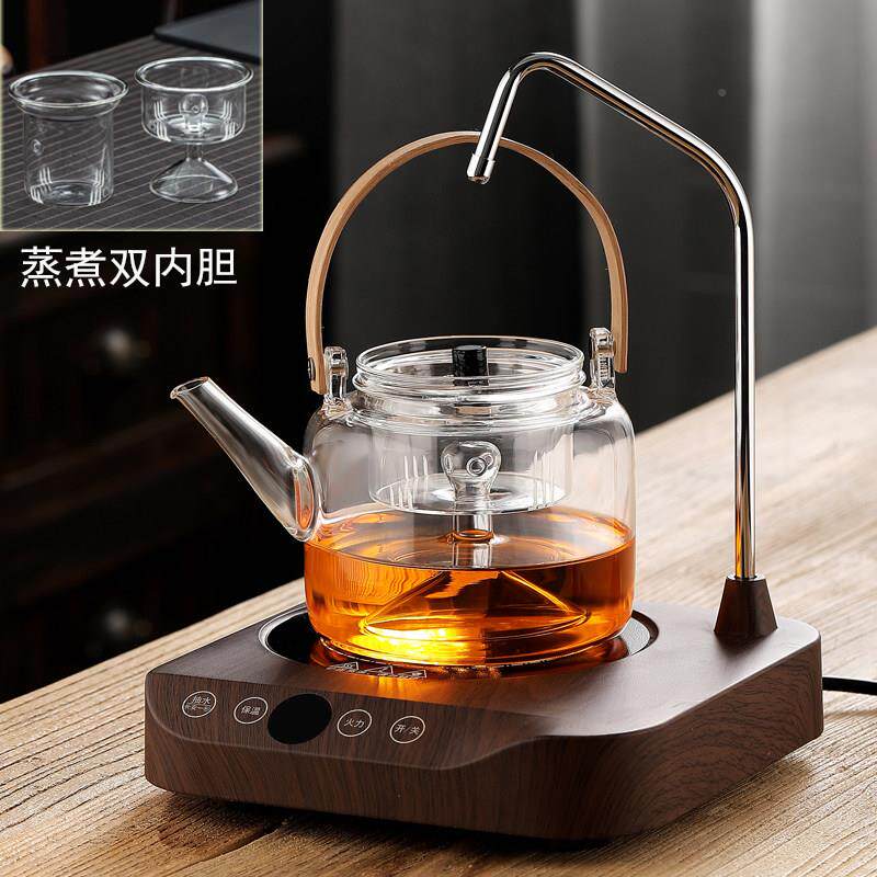 侧蒸煮茶壶全煮自动上水电kRGLvCSM陶茶炉耐高炉温养生壶普把洱黑
