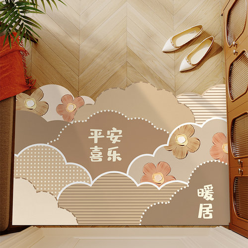 入户门地垫pvc可擦免洗防滑可裁剪进门门口地毯玄W关乔迁门垫定制