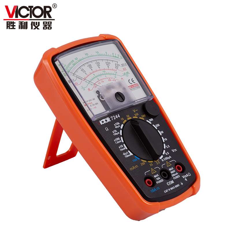 9P1E胜利指针式万用表VC7244高精度多用表机械蜂鸣老式小型家用万