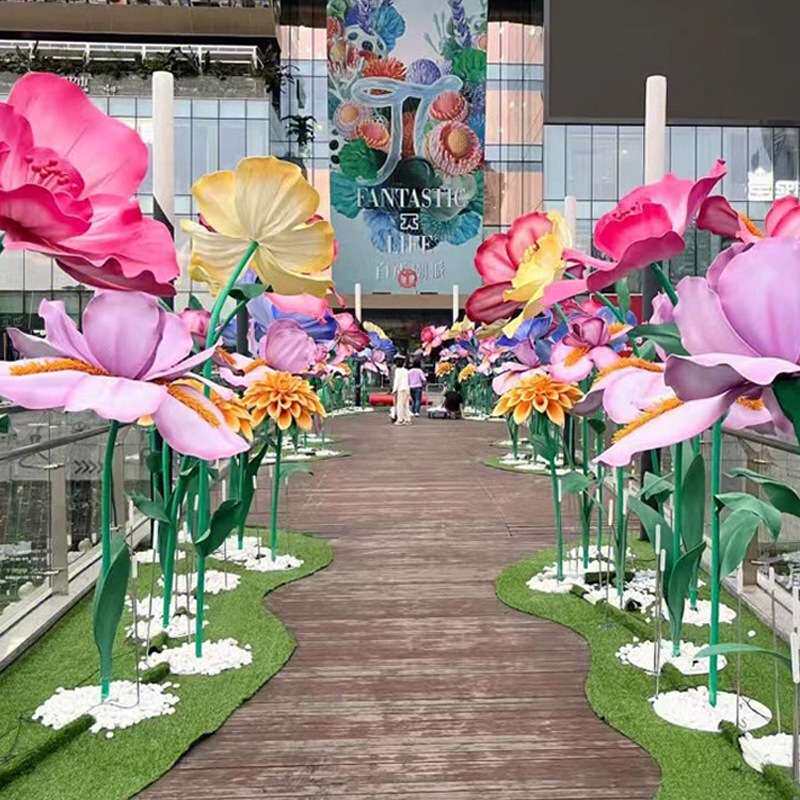 EVA虞美人仿真花商场造景布置大型防水路引花婚庆装饰婚礼道具花