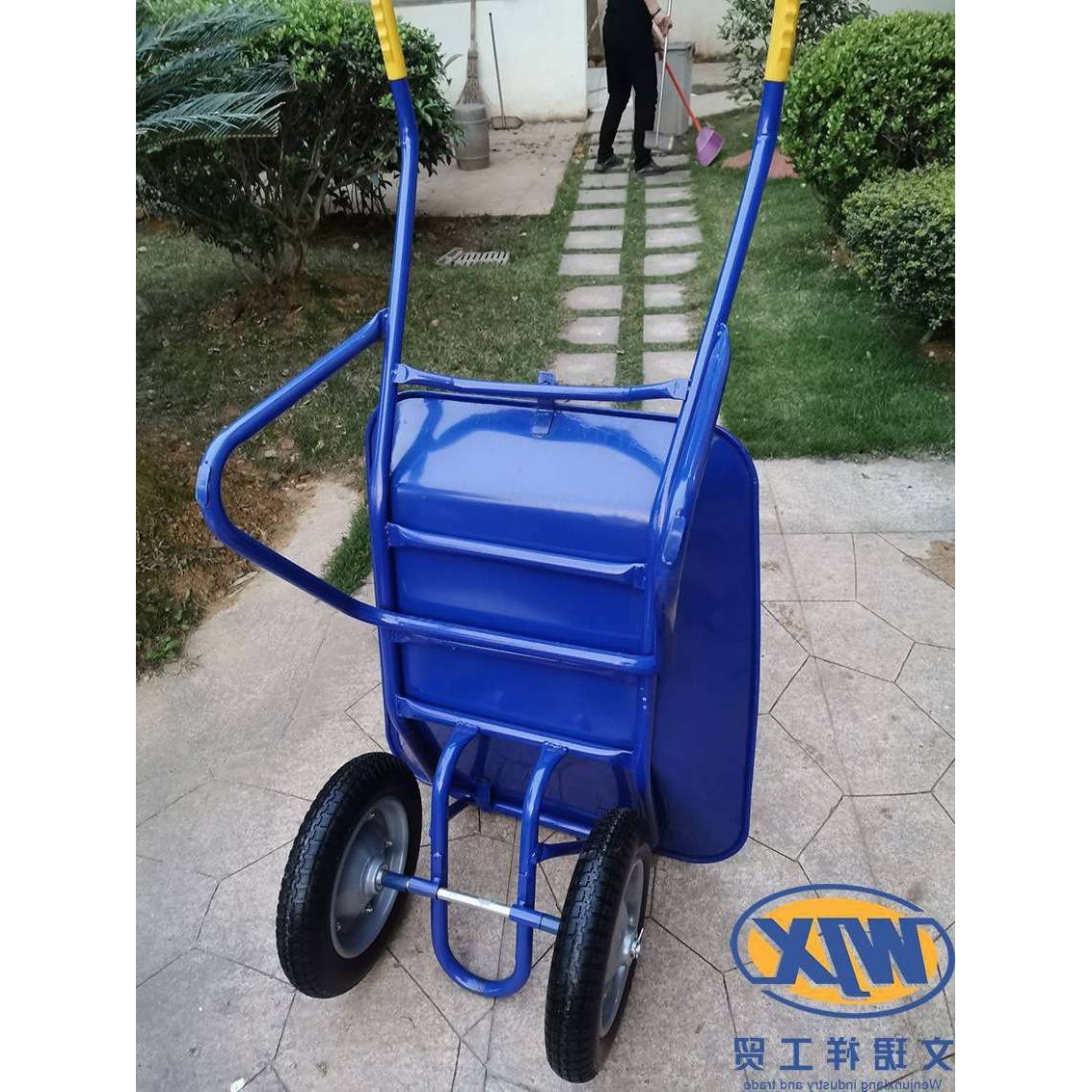 农用双轮手推车独轮车园林车翻斗车工地斗车小推车两轮建筑搬运车