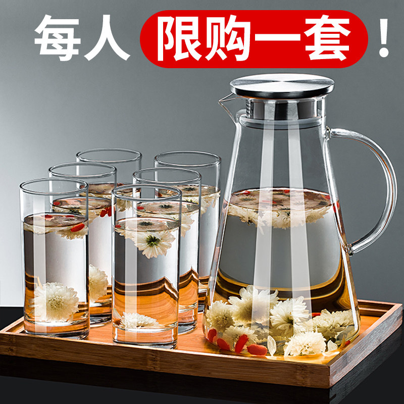 玻璃杯家用茶杯套装透明喝水杯简约杯子客厅牛奶杯绿茶杯6只套装