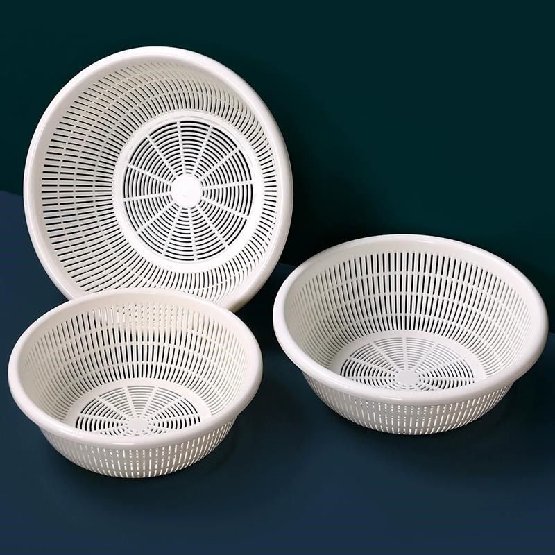 加厚塑料筛沥水洗菜筐收纳篮厨房洗菜篮大号洗碗筷盆小号洗水果盆