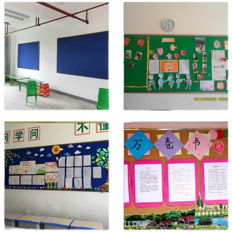 学校软木板校园宣传栏绒布板照片墙 教室后黑板图钉水松板留言板
