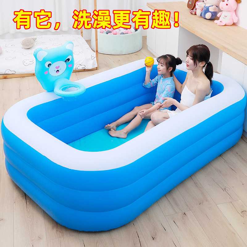 儿童充气游泳池加厚家用小孩泳池婴儿宝宝大型游泳桶滑滑梯洗澡池