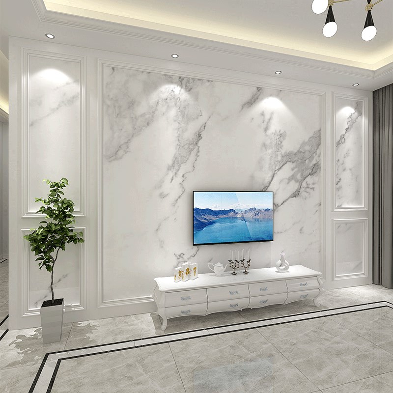 现代简约大理石纹墙布电视背景墙壁画2021年新款客厅影视墙纸卧室
