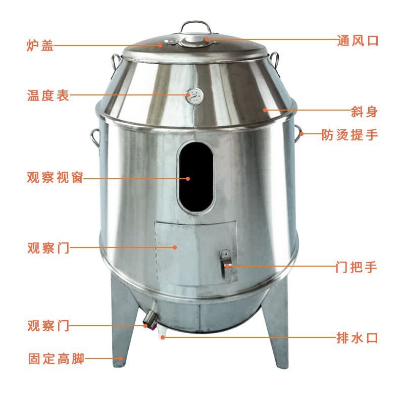 烤鸭炉木炭商用烧烤炉双层加厚保温烧鸭炉烧鹅炉吊烧叉烧炉