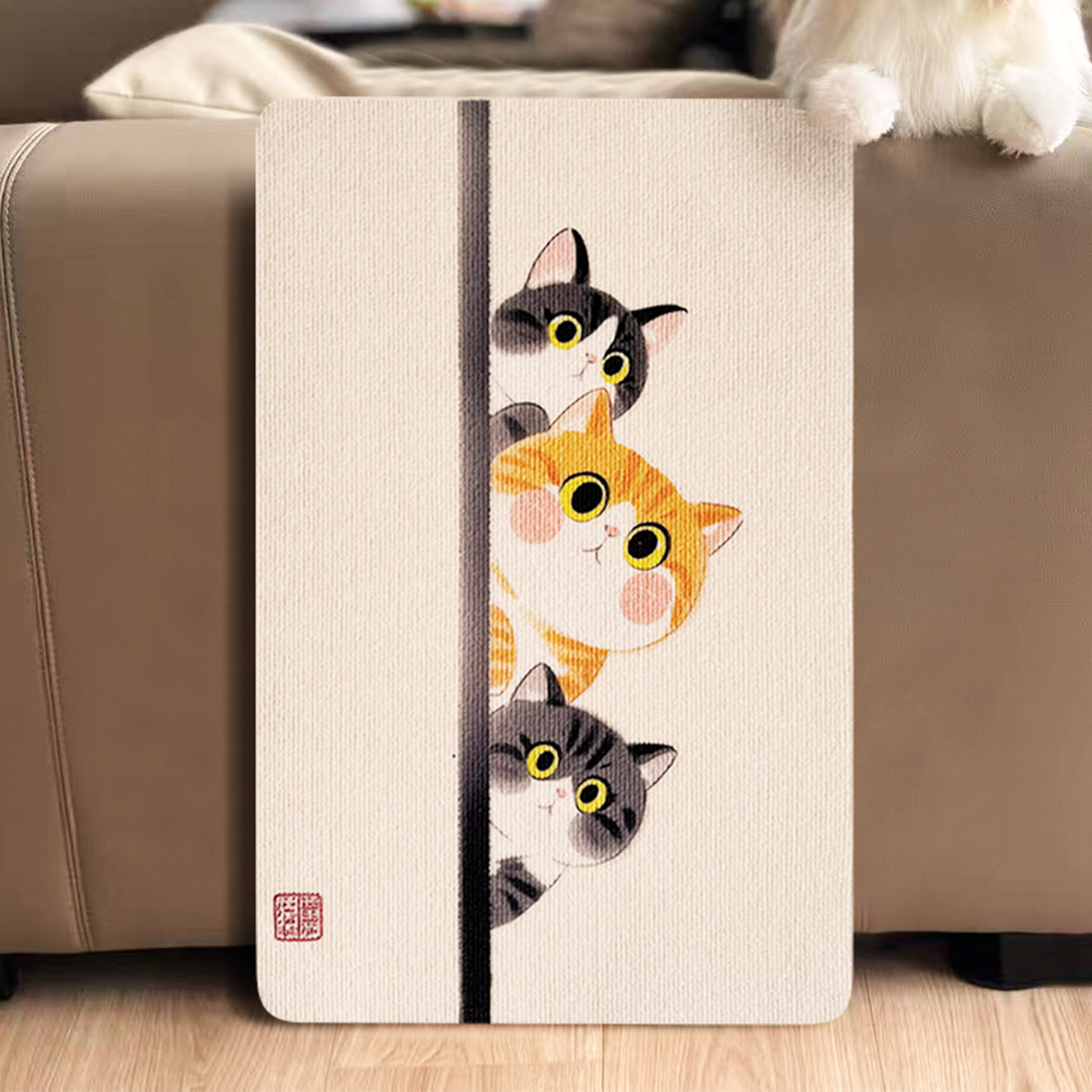 水墨画猫抓板不掉屑不留胶图片
