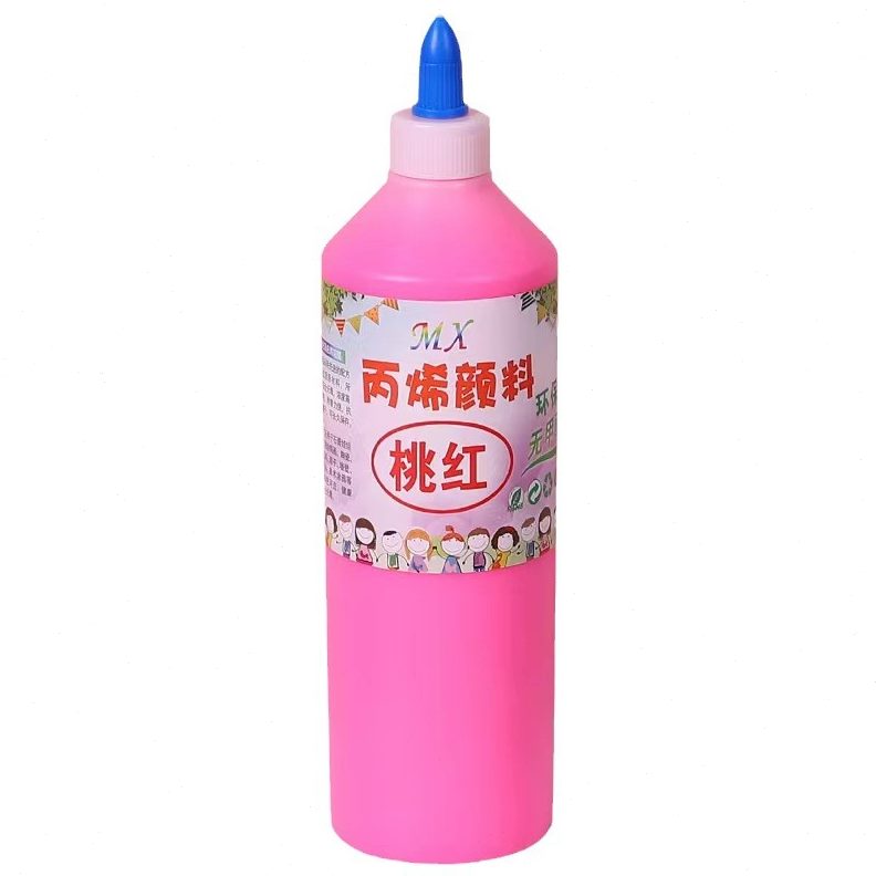 甄选丙烯颜料12色500ml大套装儿童彩绘石膏娃娃墙绘流体画石头画
