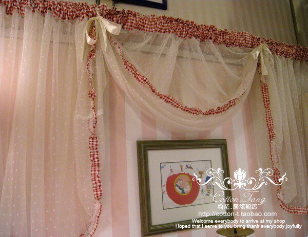 木耳边轻纱装饰纱帘/窗纱隔断帘/半帘/咖啡M帘/卧室飘窗帘飘窗纱