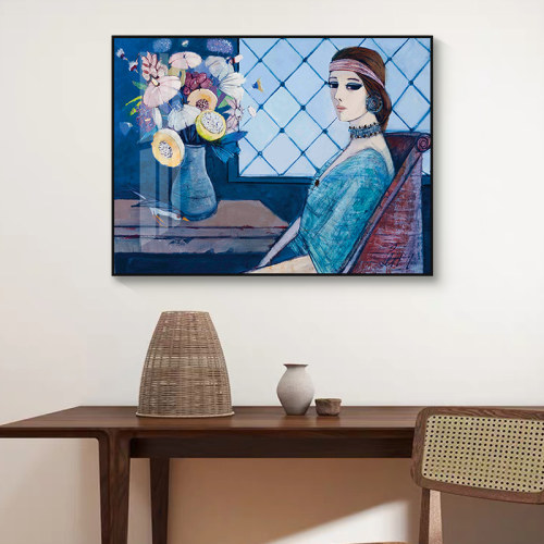 现代简约客厅背景墙装饰画走廊过道挂G画餐厅画高级感卧室墙面壁