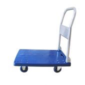 甄选静音胶板手推车 物流快递超市拉货平板不锈钢304搬运小拖车工