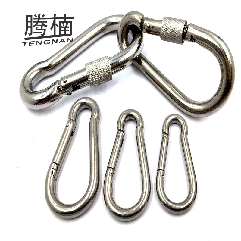 腾楠标准弹簧扣304不锈钢M3-M12带母弹簧扣链条连接扣登山保险扣