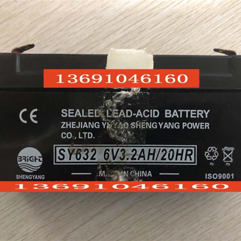 SHENGYANG蓄电池 SY632 6V3.2AH/20HR电子称 定位仪 餐桌转盘电瓶