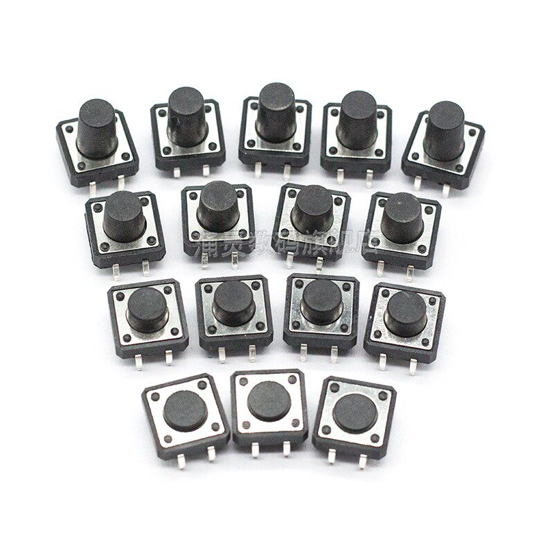 立式4脚轻触按键微动开关直插12x12x4.3/5/6/7/8/9/10/12/13/16mm