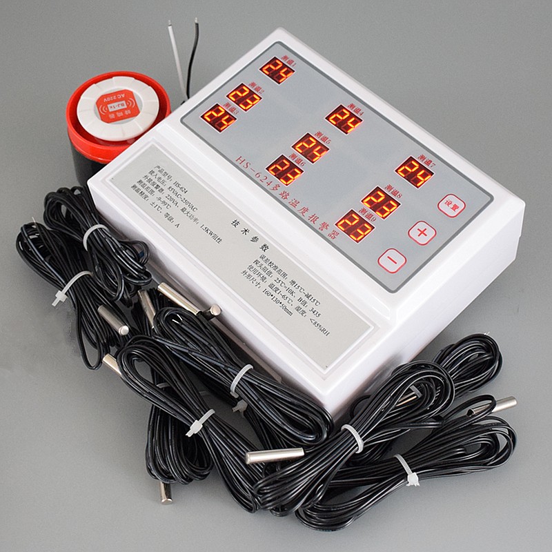 贝龙624九路高温报警器 养殖孵化机房温度超温高分贝警报器仪表