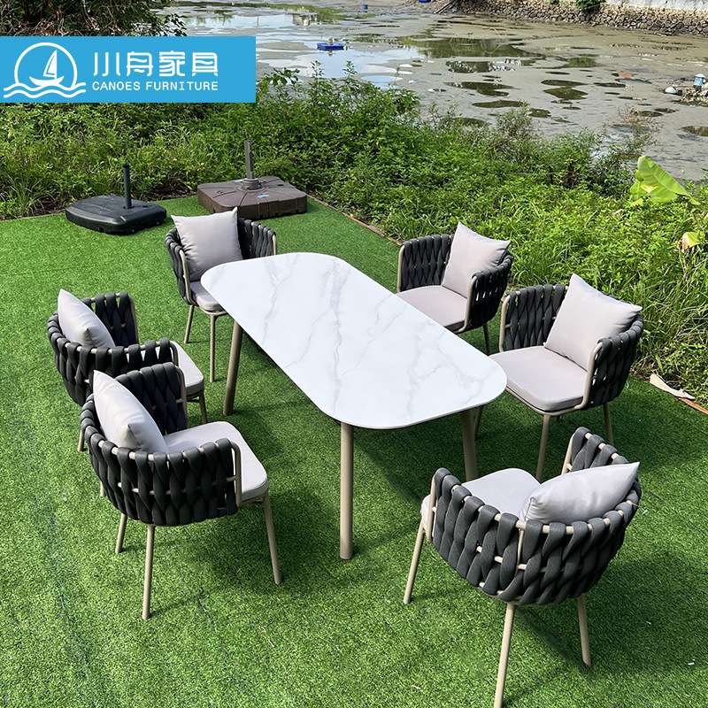 户外天台桌椅室外庭院绳编椅子花园露天休闲防水防晒藤椅茶几组合