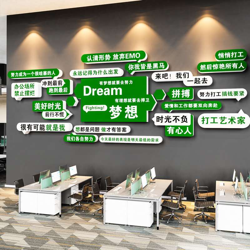 办公室团队员工激励志标语墙贴企业文化墙公司会议室氛围布置装饰