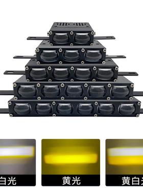 跨境热销DC12VLED摩托车灯黄白射灯头灯双色雾灯前照灯前大灯