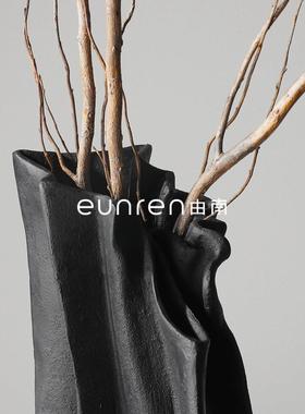 简约现代轻奢软装饰品家居餐桌干花插花器售楼处样板房间花瓶摆件