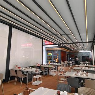 户外电动折叠天蓬帘庭院别墅露台小院子棚防雨智能伸缩雨棚遮阳