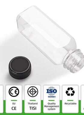 250毫升350MLPET透明方形塑料饮料瓶网红跨境果汁分装瓶400ml