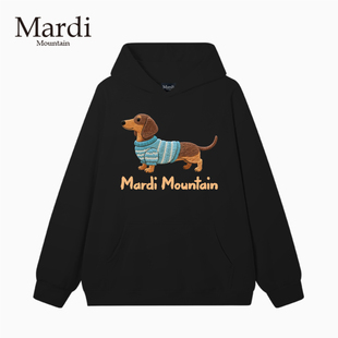 官方旗舰店Mardi Mountain韩国正品秋冬款印花套头长袖女连帽卫衣