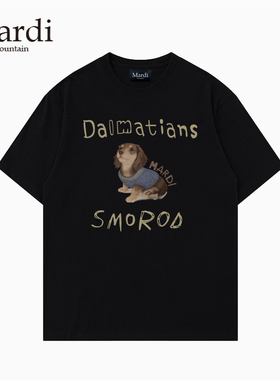 官方旗舰店 Mardi Mountain韩国正品2025夏新款黑白纯棉短袖女t恤