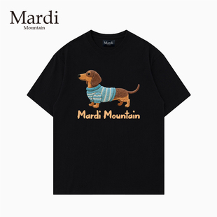 官方旗舰店 正品Mardi Mountain腊肠狗2026韩国新款纯棉短袖女t恤