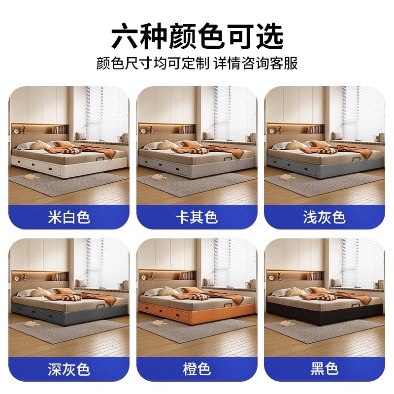 实木无床头储物床气压高箱床小户型卧室抽屉收纳R床可定制榻榻米