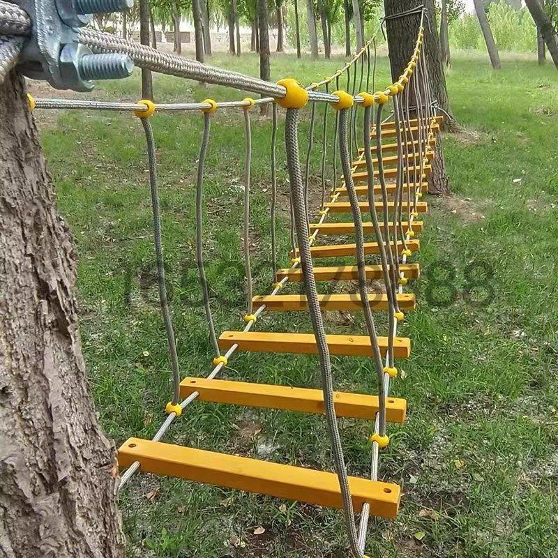 幼儿园荡桥扶手吊桥 n儿童户外感同训练器材平衡桥独木桥 游乐设