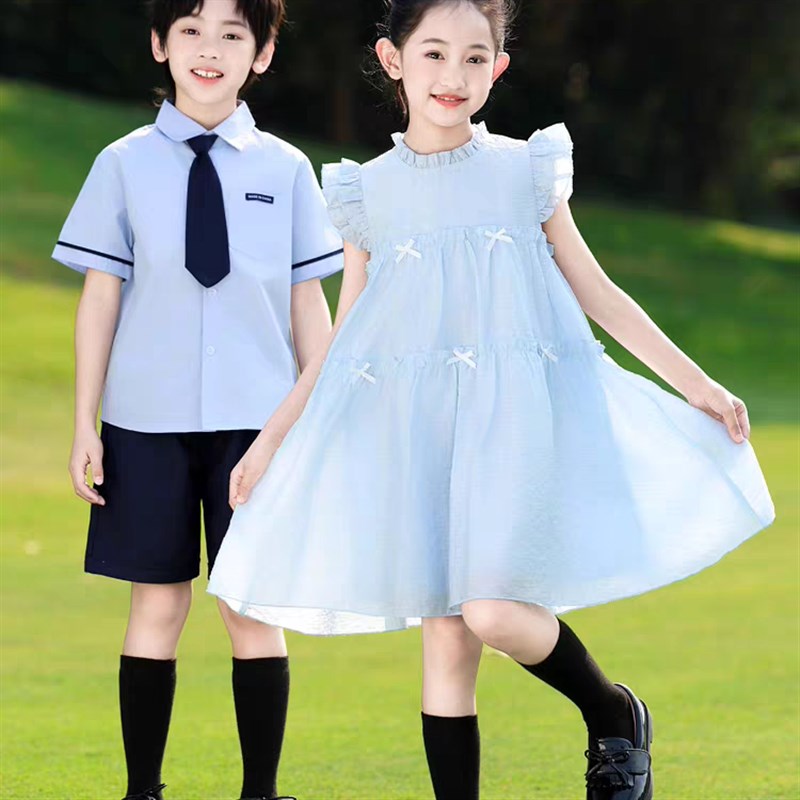 六一儿童大合唱演出服幼儿园毕业照啦啦队服装小学生诗朗诵表演服