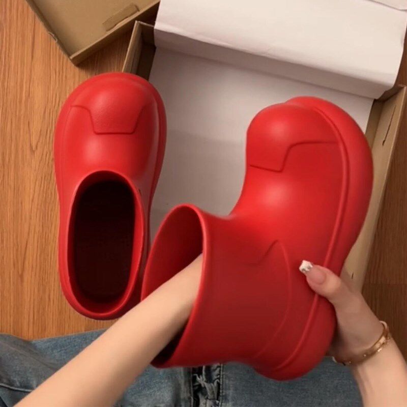 雨鞋女款硅胶防滑短筒2024新款防水成人软底时尚外穿轻便红色四季