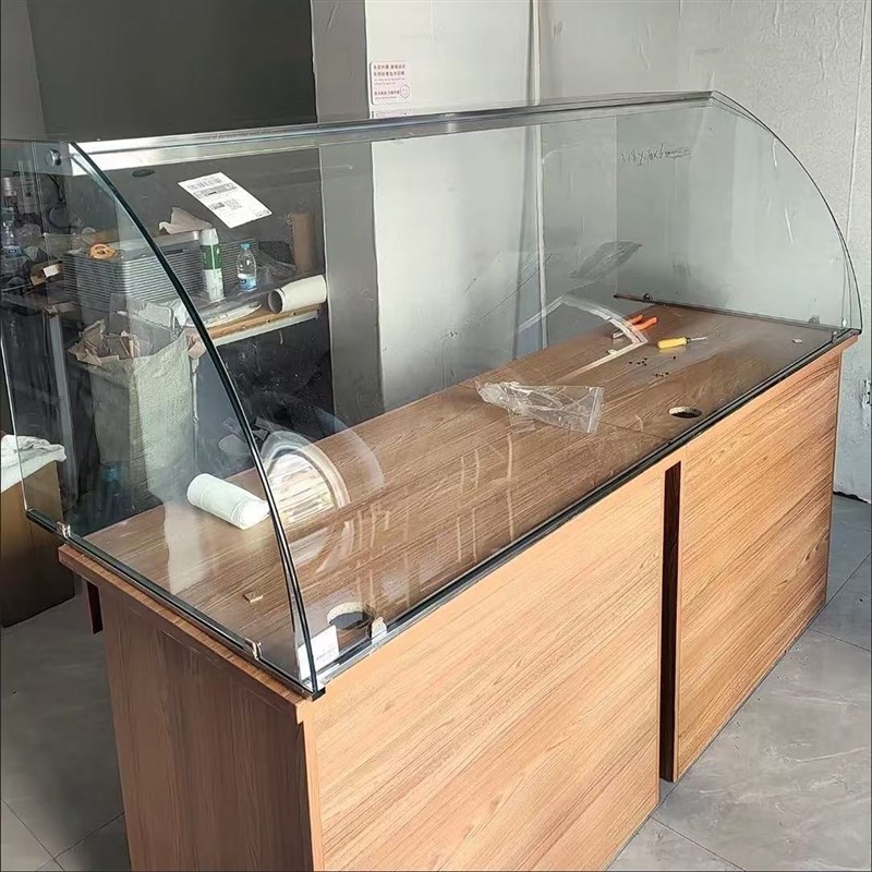 圆弧方形罩d定制推拉门玻璃罩快餐车售饭台商用玻璃罩展示柜熟食图片
