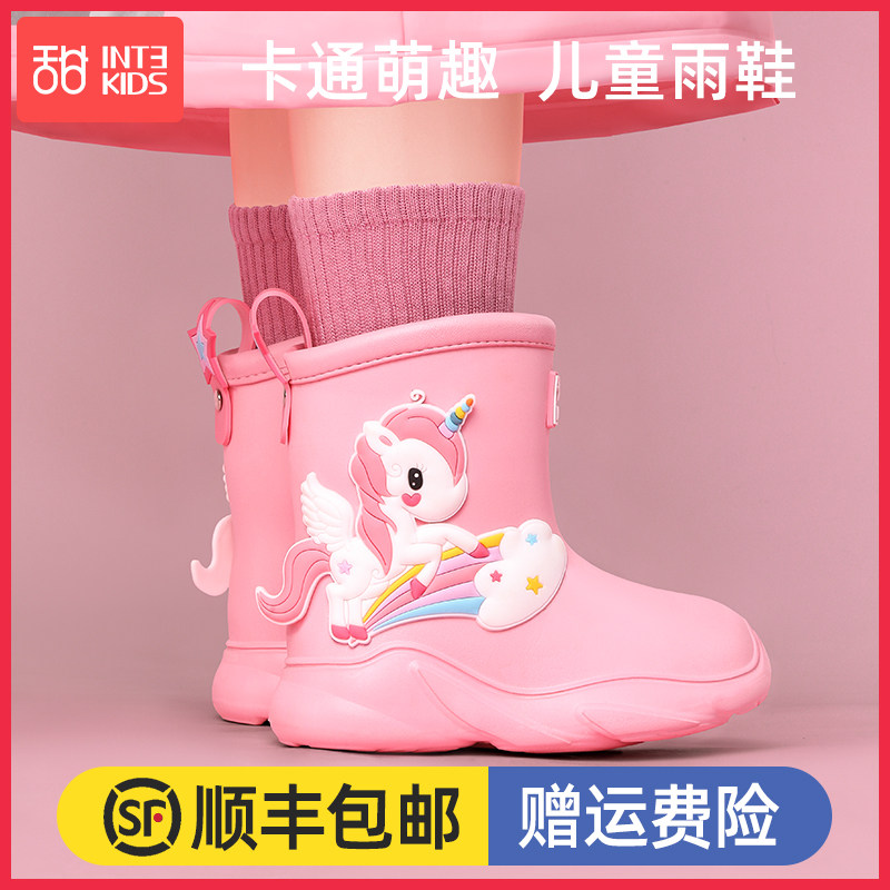 儿童雨鞋男童女童防滑防水雨靴宝宝幼儿套鞋雨天加厚卡通水鞋胶鞋