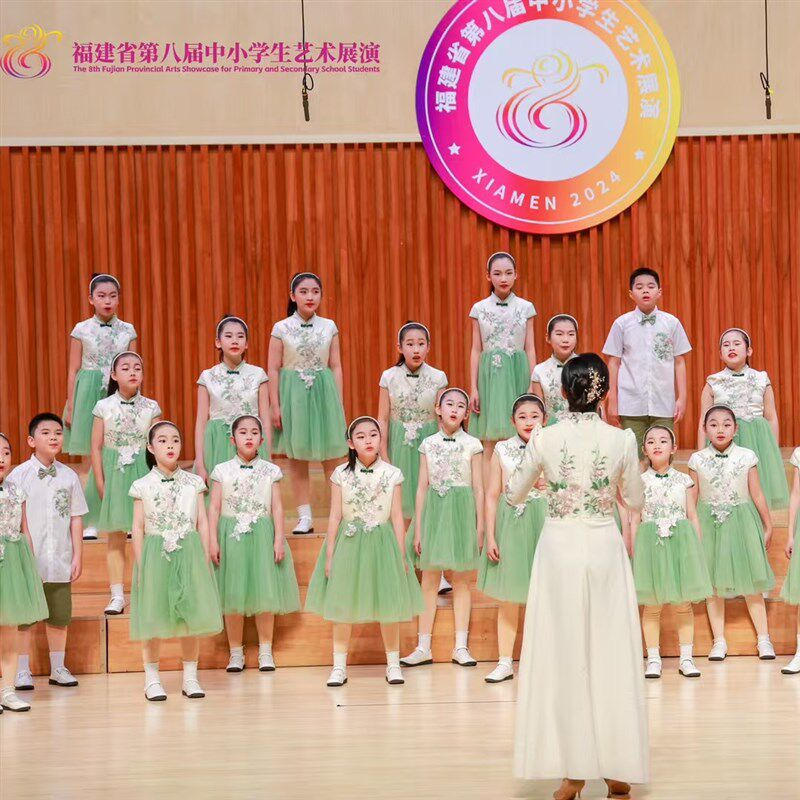 六一儿童合唱服装演出服男女童礼服中小学生表演朗诵纱裙大合唱团