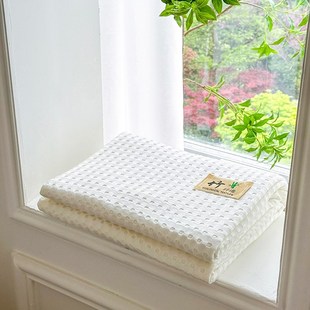 夏季竹纤维毛巾被薄款纯色竹棉双层纱布凉感夏凉被沙Z发用小毯子