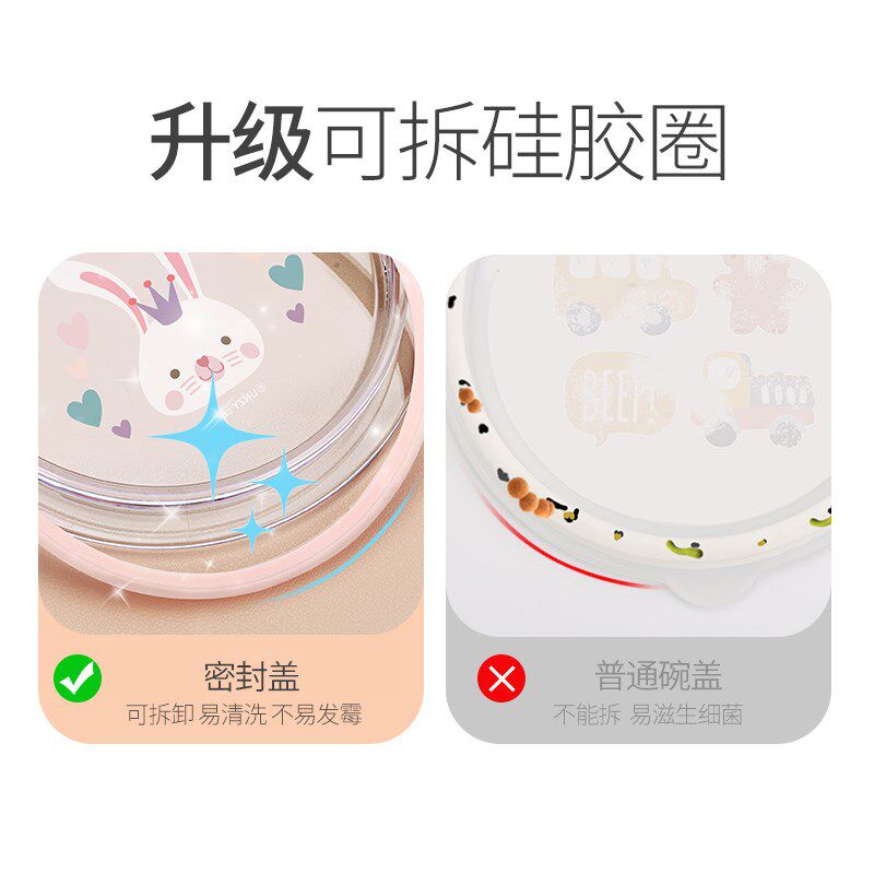 儿童碗防摔汤碗不k锈钢316小学生餐具带手柄双耳碗宝宝吃饭碗图片