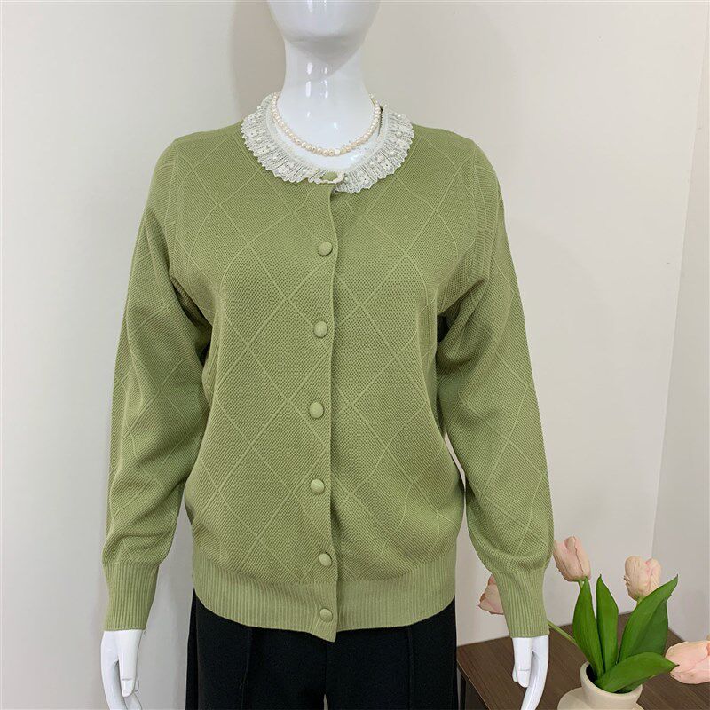 妈妈春装两件套2026新款针织开衫外套中老年人女夏季短袖T恤套装