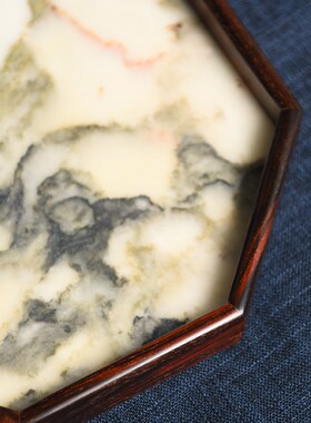 大红酸枝八角云石托盘摆件中式实木干泡台客厅茶桌U茶盘茶具收纳