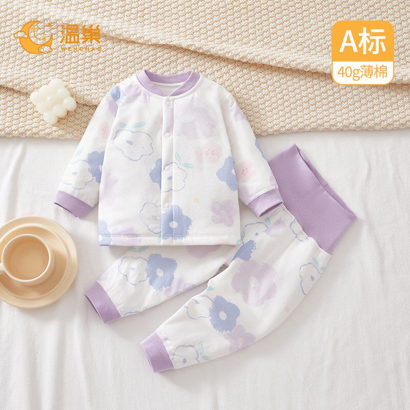 婴儿保暖内衣套装纯棉冬季薄款宝宝秋冬衣服分体冬装保暖新款a类6