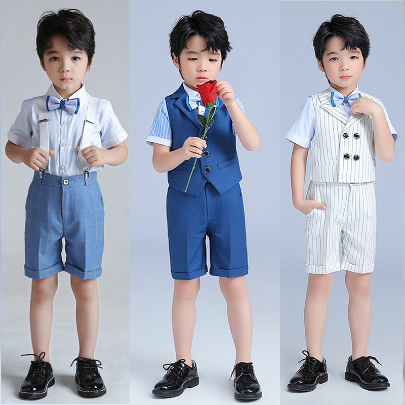 男童礼服春夏男孩生日马甲西装套装儿童小西服花童钢琴表演服英伦