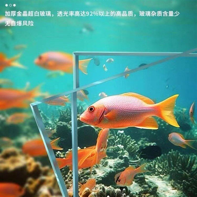 金晶超白玻璃长条客厅鱼缸办公室可定H制观赏溪流缸桌面水草生态