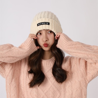 女秋冬时尚百搭情侣针织帽大头围