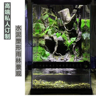 成品雨林缸定制水泥塑形爬宠造景热带雨林景观全国发货