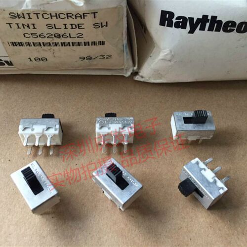 美国雷神raytheon C56206L2 拨动开关 6脚2档 滑动开关 柄长5MM
