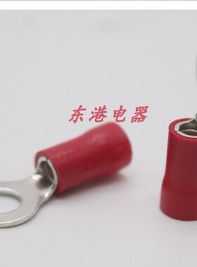 冷压接线端子O型端子 RV1.25-4铜接头电线连接器线鼻子带护套端头